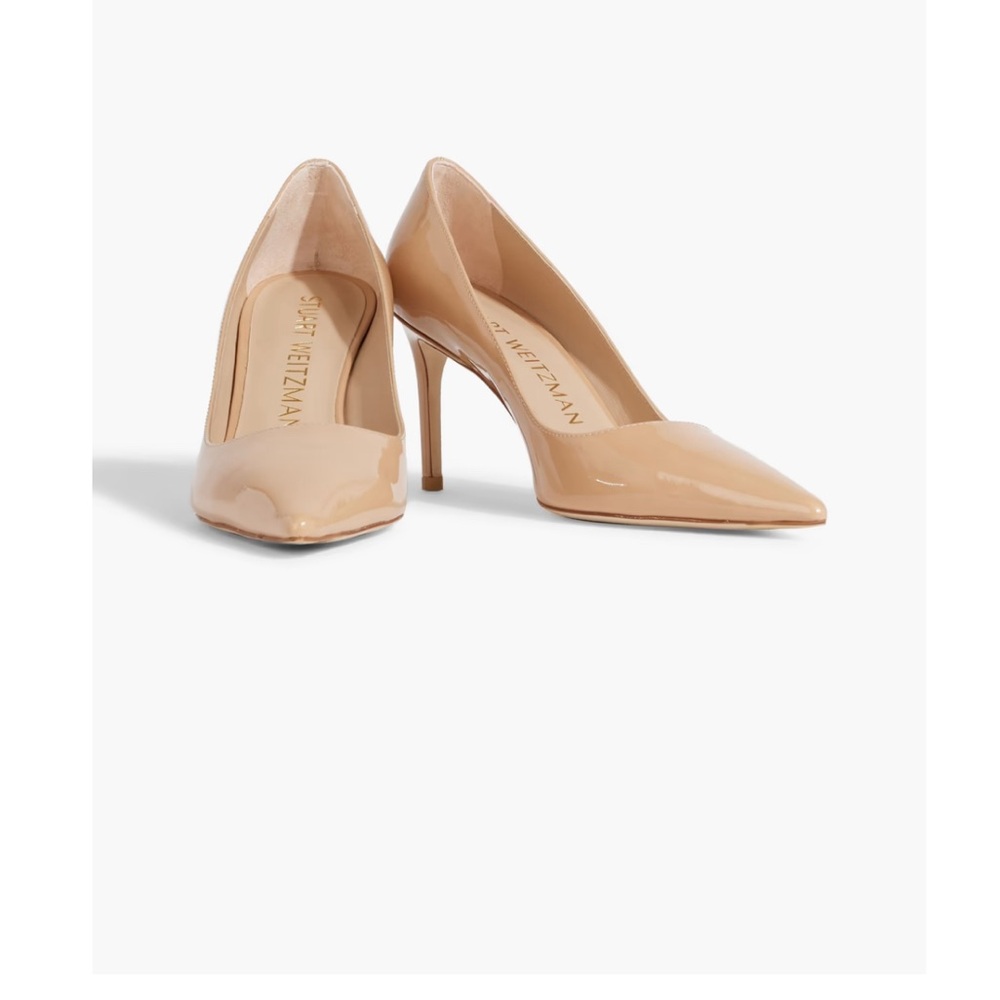 Stuart Weitzman, nude patent leather pumps, shoe heel 9/10 condition